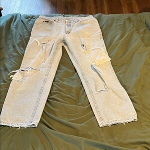 Lee Men's Light Blue Distressed Jeans